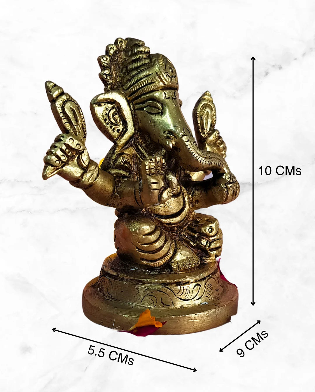 PITTALAM Brass Lord Ganesha Idol - Serene and Majestic