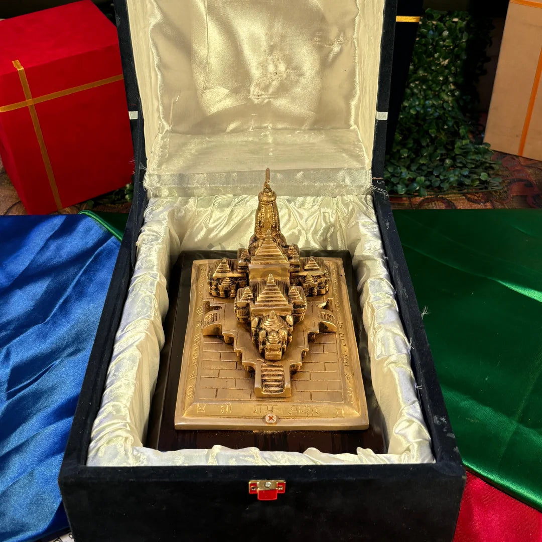 PITTALAM Brass Ram Mandir Ayodhya 3D Replica β Handcrafted and Elegant Decor Piece