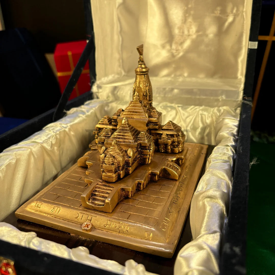 PITTALAM Brass Ram Mandir Ayodhya 3D Replica β Handcrafted and Elegant Decor Piece