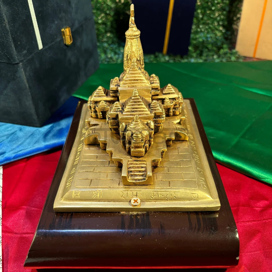 PITTALAM Brass Ram Mandir Ayodhya 3D Replica β Handcrafted and Elegant Decor Piece
