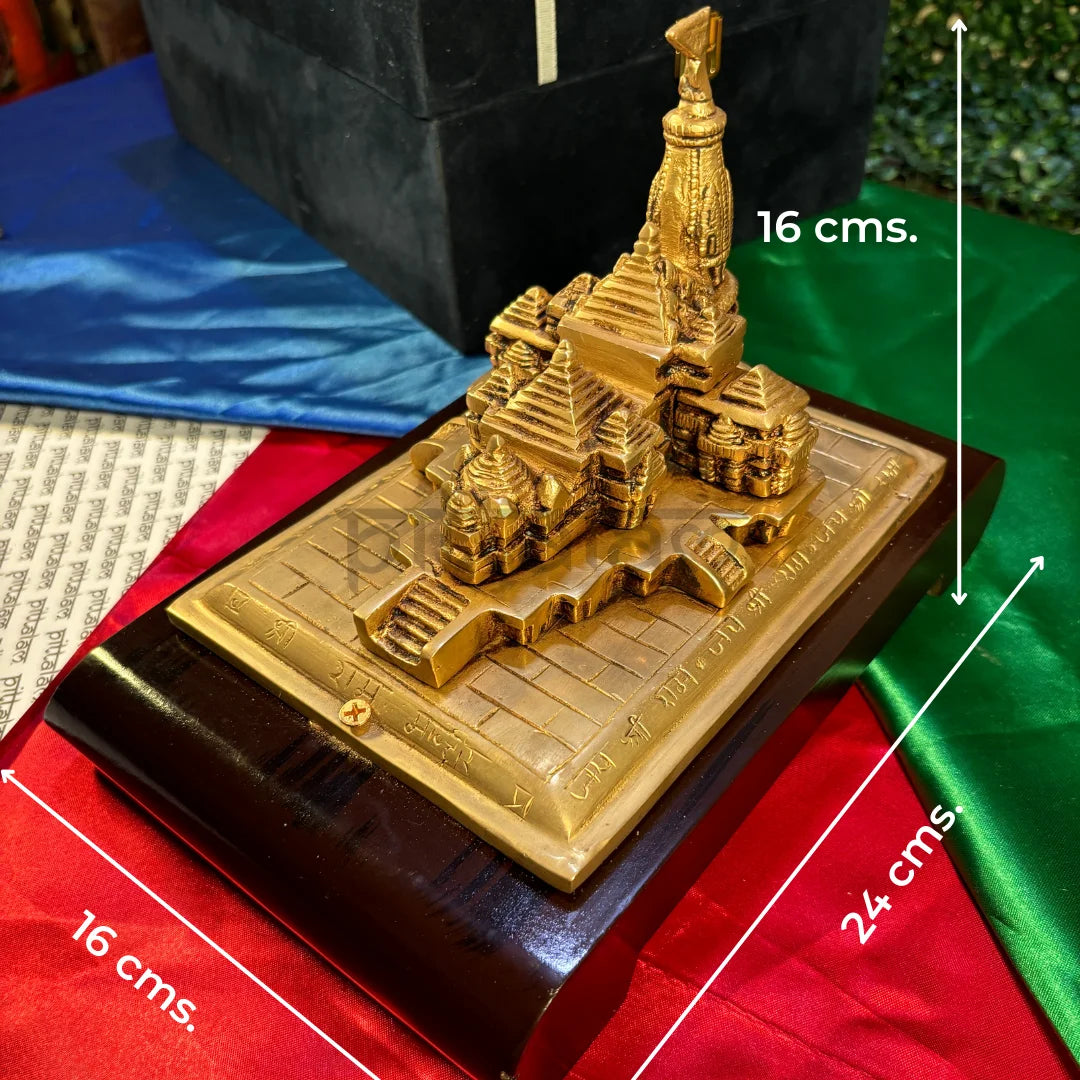 PITTALAM Brass Ram Mandir Ayodhya 3D Replica β Handcrafted and Elegant Decor Piece