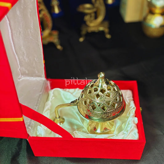 PITTALAM Brass Loban Daani - Small and Sturdy Incense Holder