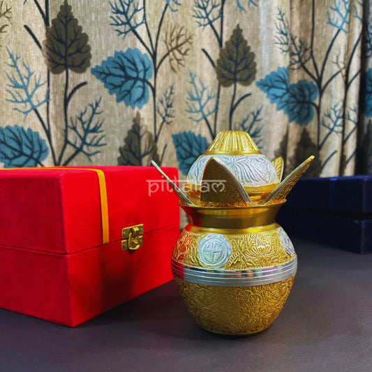 PITTALAM Brass Mangal Kalash - Traditional Pooja Companion