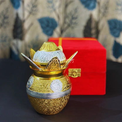 PITTALAM Brass Mangal Kalash - Traditional Pooja Companion