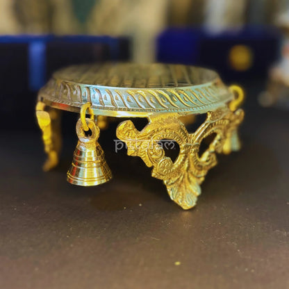 PITTALAM Brass Pooja Chowki - Handy Pooja Essential