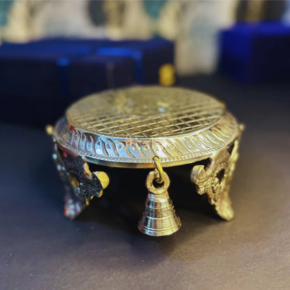 PITTALAM Brass Pooja Chowki - Handy Pooja Essential