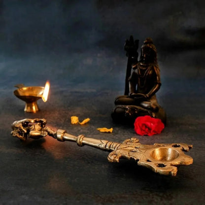 PITTALAM Brass Aarti/Aahuti Spoon - Handy Pooja Essential