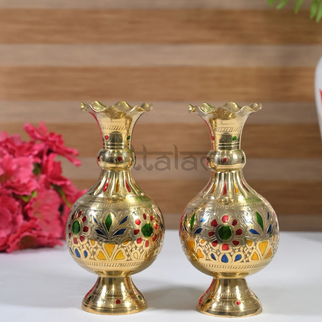 PITTALAM Brass Flower Pot -  A Vibrant Touch for Your Home Decor