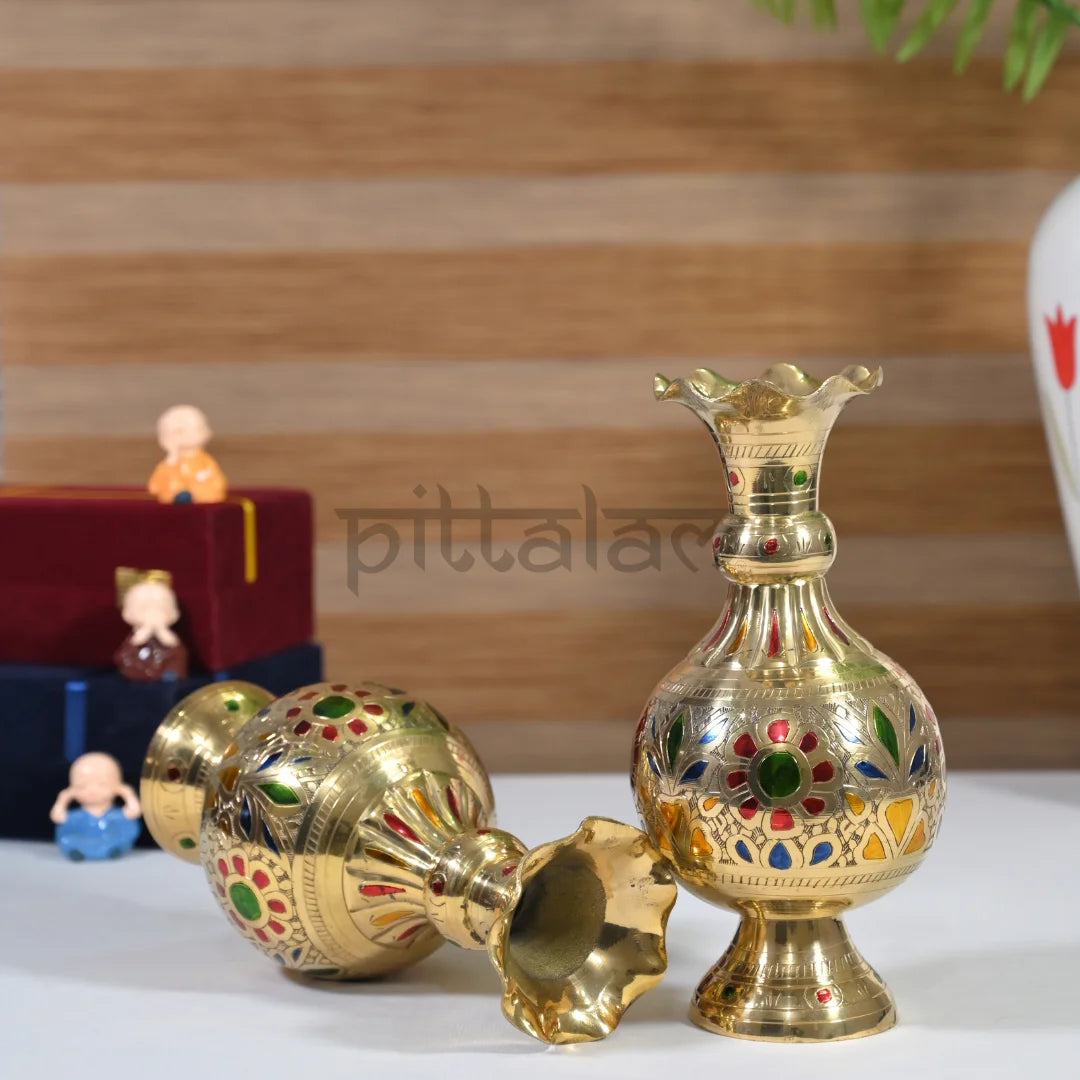 PITTALAM Brass Flower Pot -  A Vibrant Touch for Your Home Decor