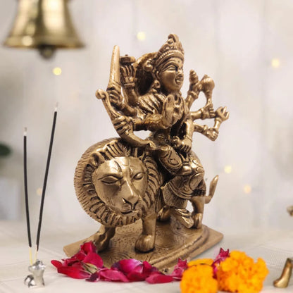 PITTALAM Brass Goddess Durga Idol - Simple and Divine