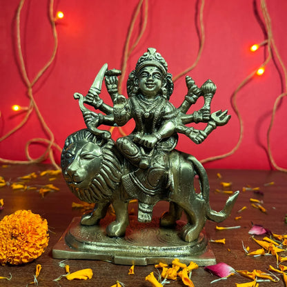 PITTALAM Brass Goddess Durga Idol - Simple and Divine