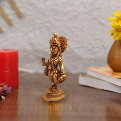 PITTALAM Brass Goddess Lakshmi Idol - Petite and Graceful