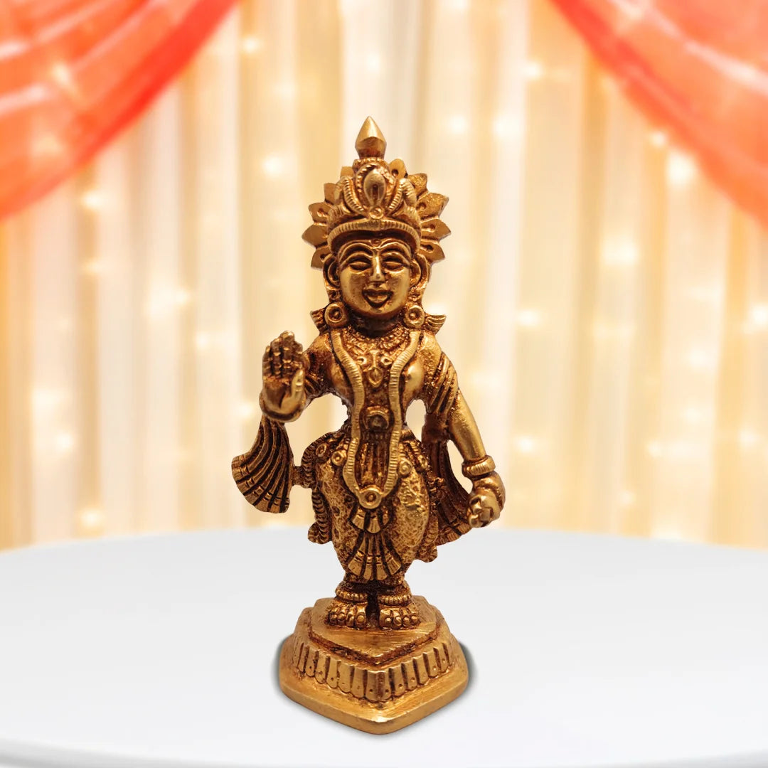 PITTALAM Brass Goddess Lakshmi Idol - Petite and Graceful