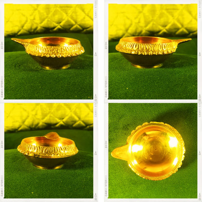 PITTALAM Brass Kuber Diya - Miniature Radiance