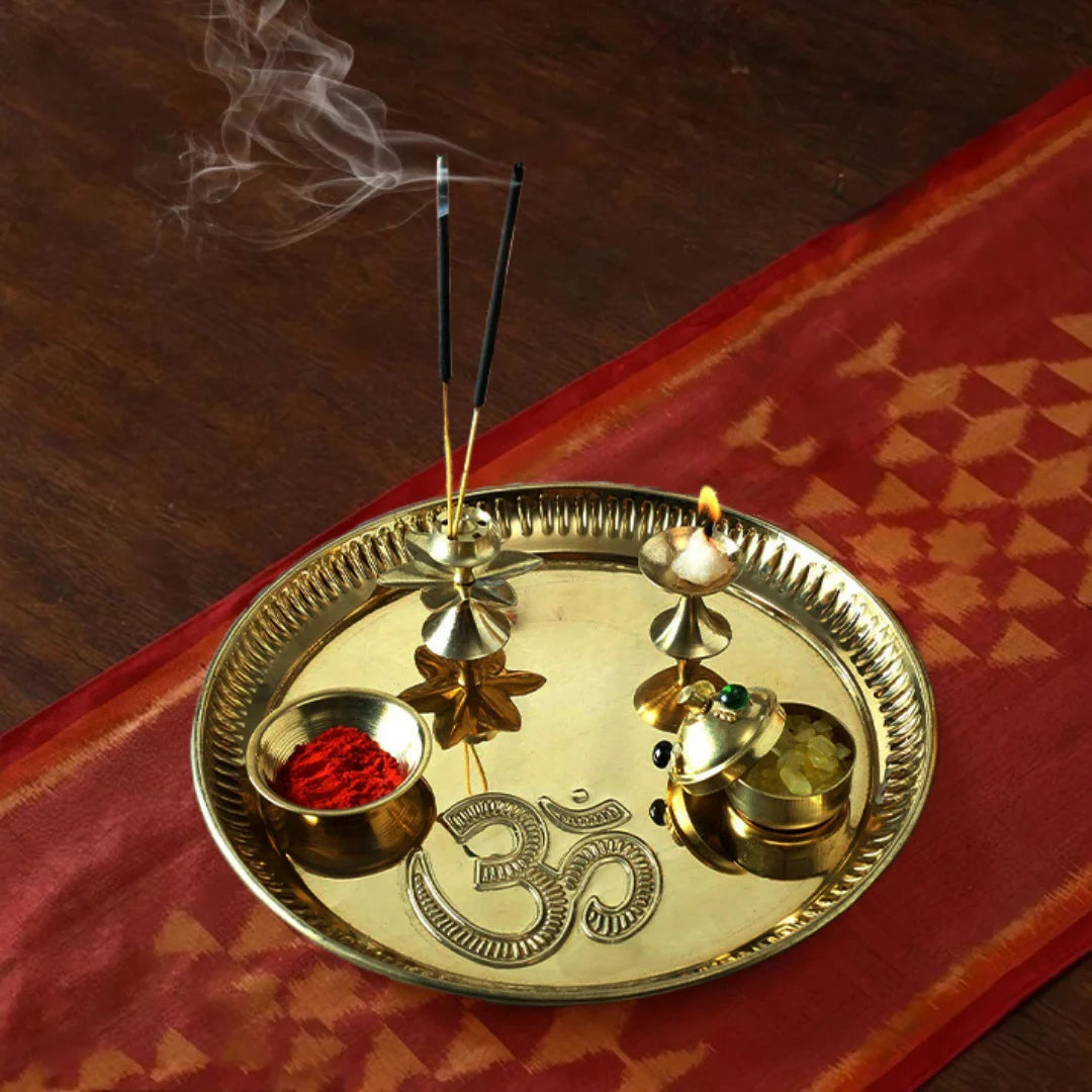 PITTALAM Brass Pooja Thali - Simple and Practical