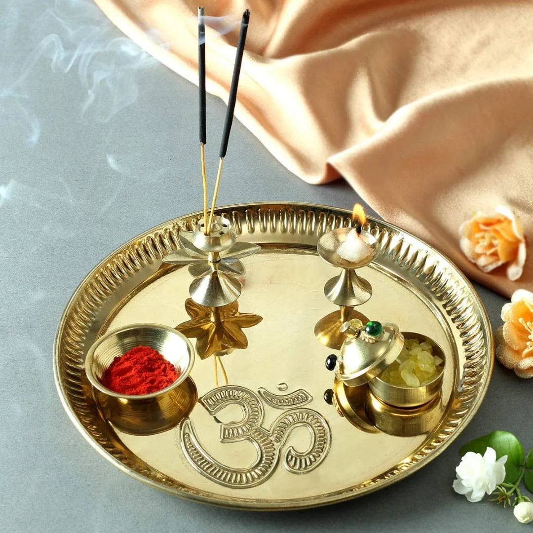 PITTALAM Brass Pooja Thali - Simple and Practical