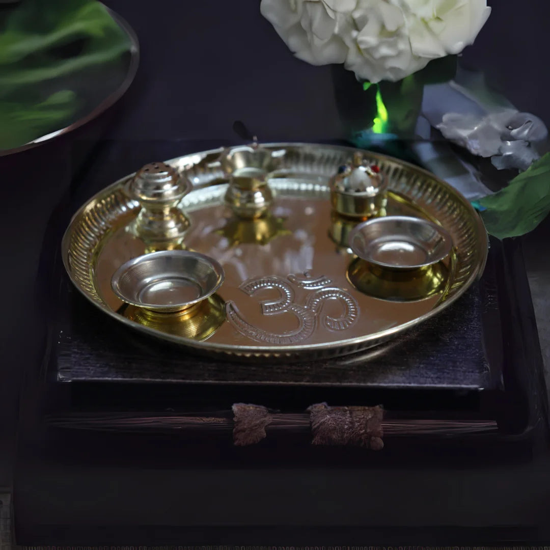 PITTALAM Brass Pooja Thali - Simple and Practical