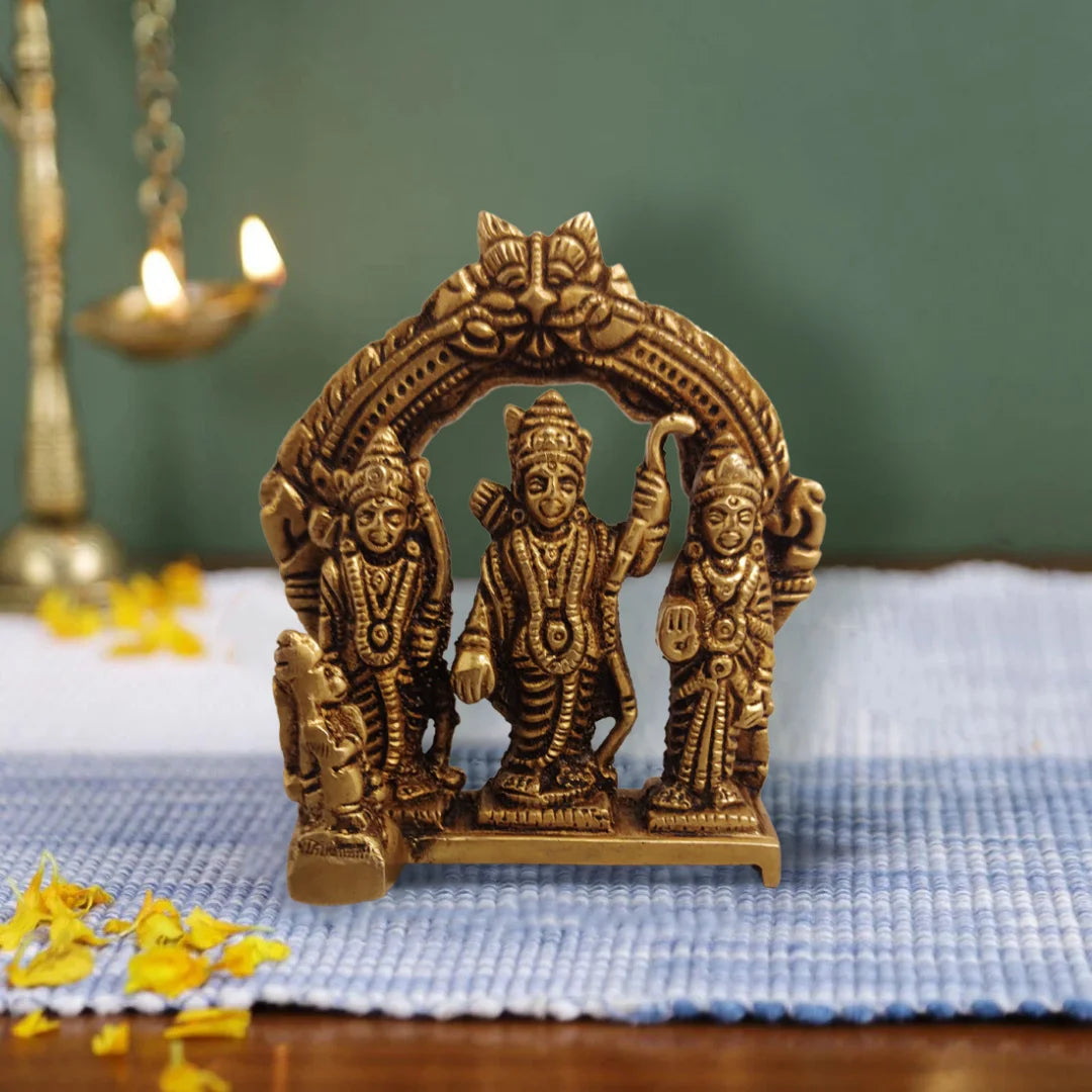 PITTALAM Brass Ram Darbar Idol - Small and Divine