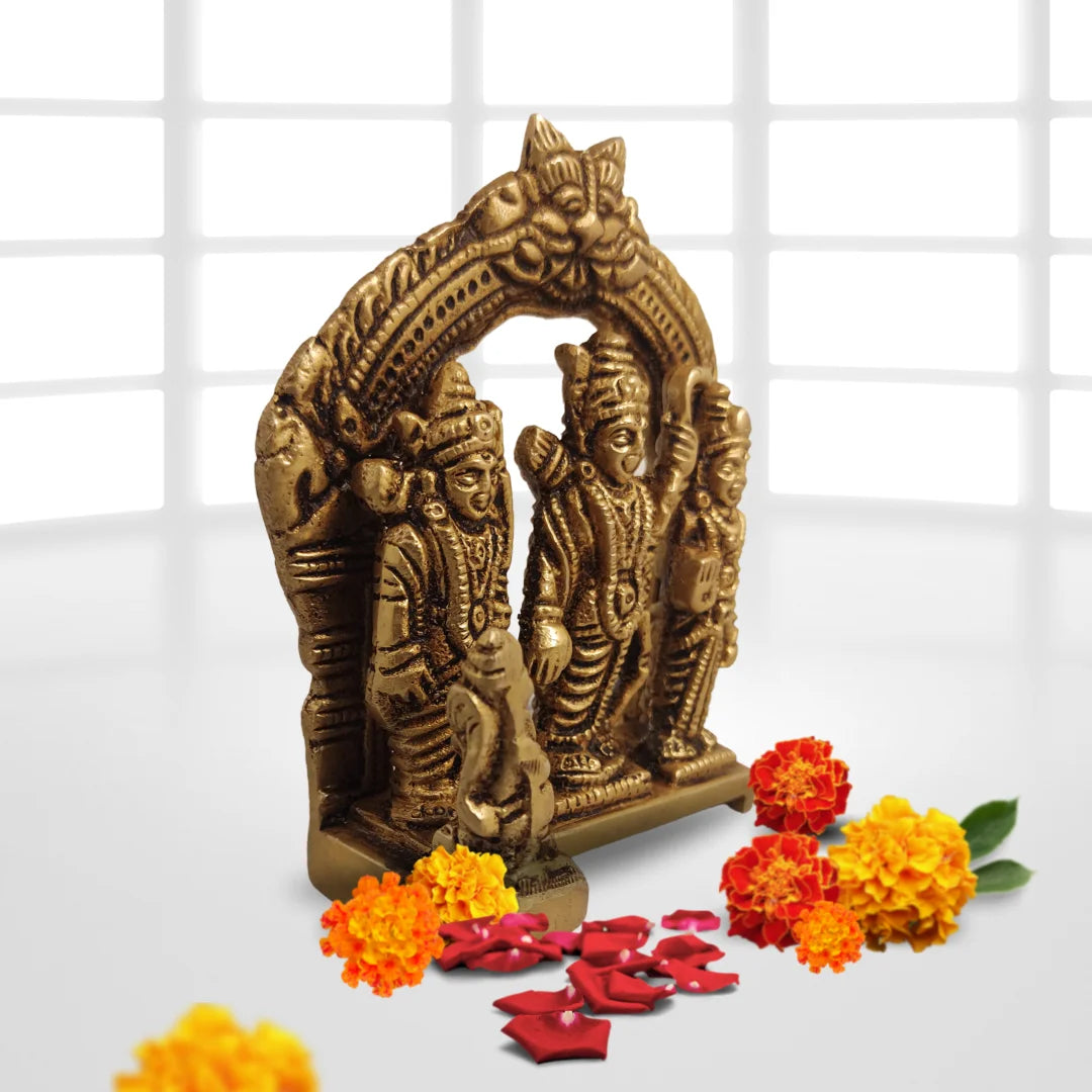 PITTALAM Brass Ram Darbar Idol - Small and Divine