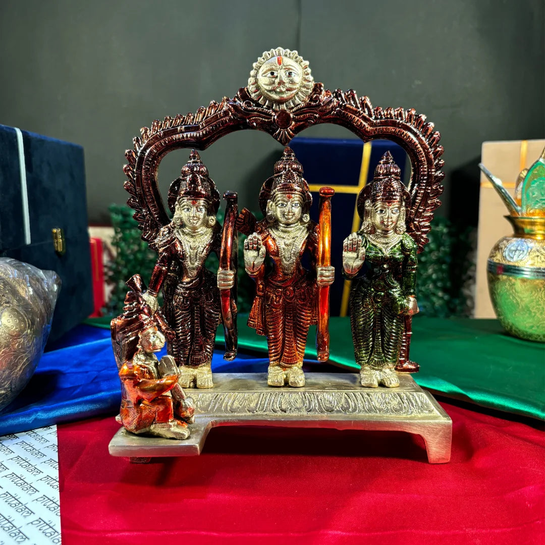 PITTALAM Brass Ram Darbar Idol - Small and Divine