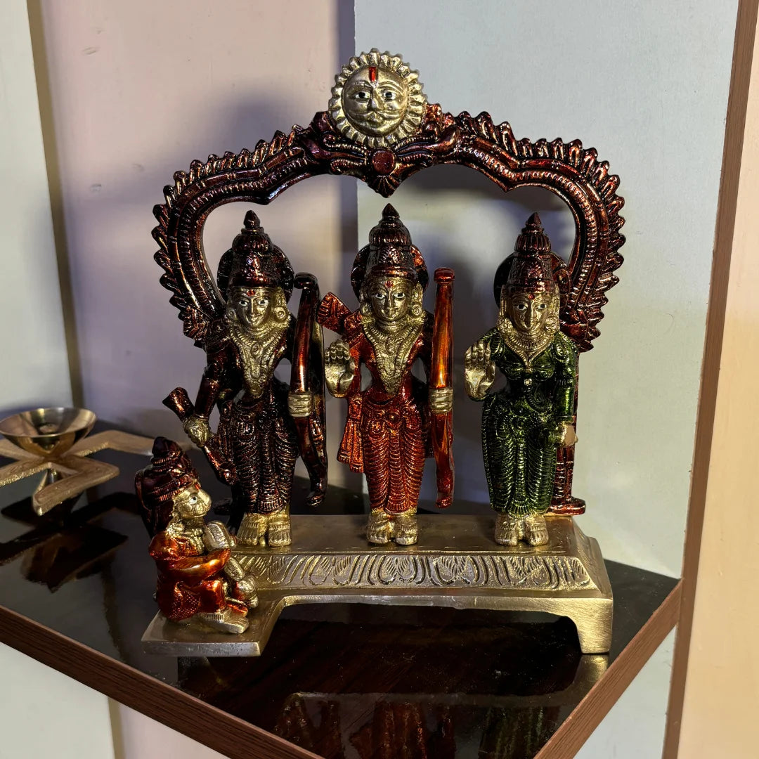 PITTALAM Brass Ram Darbar Idol - Small and Divine