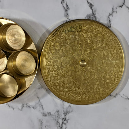 PITTALAM Brass Masala Box - Handy and Stylish for Your Kitchen