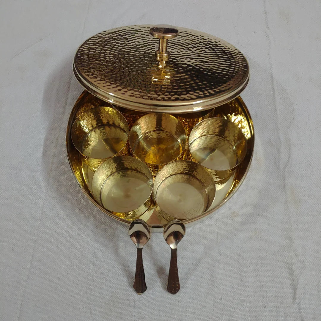 PITTALAM Brass Masala Box - Handy and Stylish for Your Kitchen