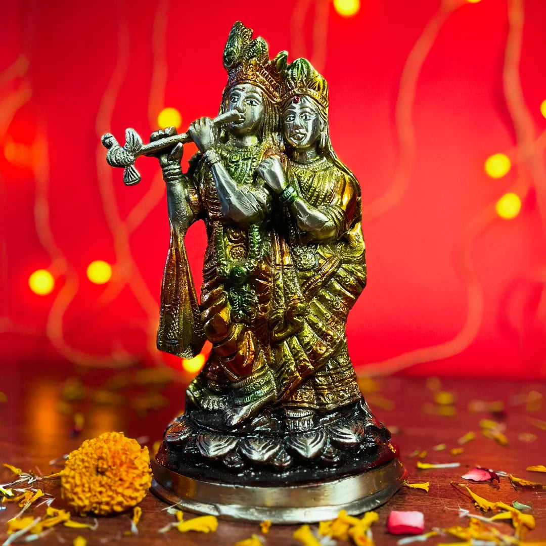 PITTALAM Brass Radha Krishna Idol - Divine Love