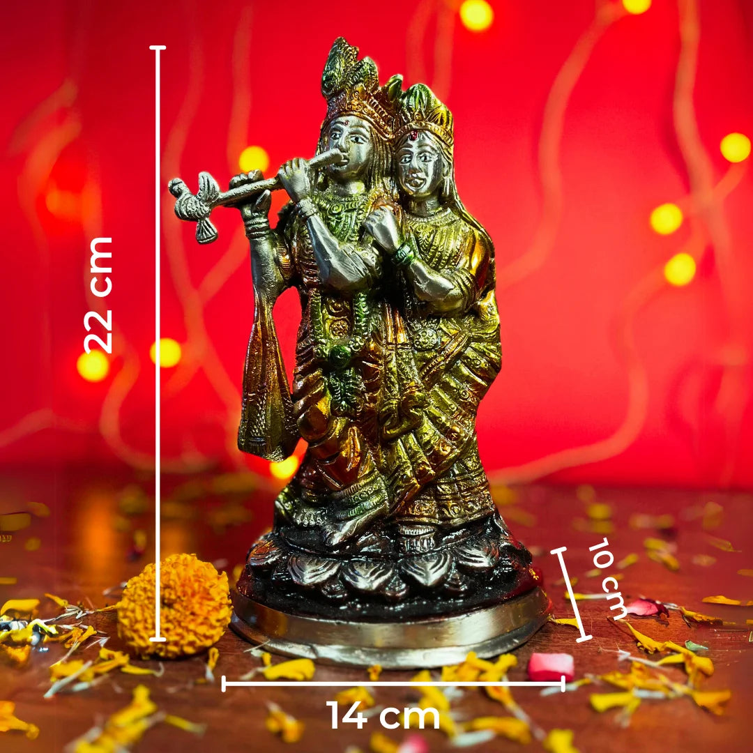 PITTALAM Brass Radha Krishna Idol - Divine Love